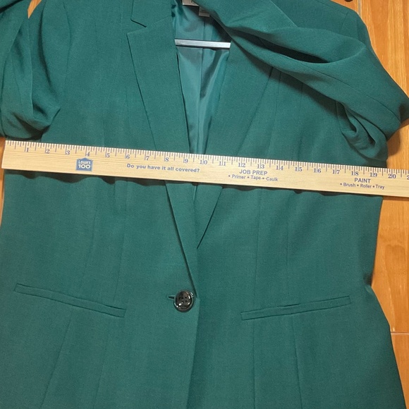 Kasper Stretch Crepe One Button Blazer in Evergreen - NWOT - Picture 7 of 8